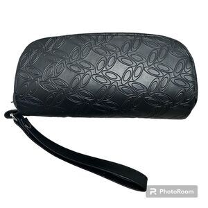 Oakley sunglass case black with logo all over.